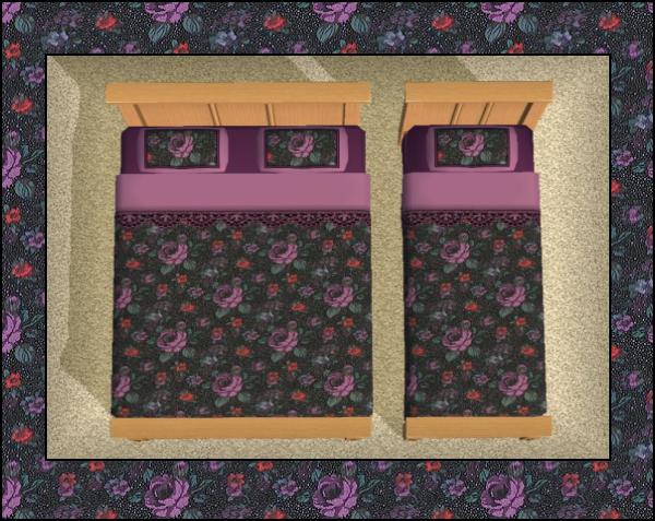 Black&Purple Floral Bedding Preview
