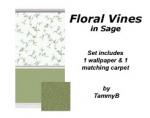 Floral Vines in Sage Preview