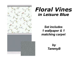 Floral Vines in Leisure Blue Preview