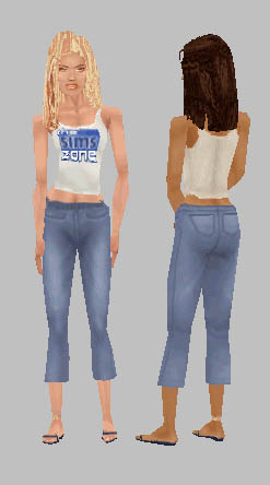 The Sims Zone tank/capri outfit Preview