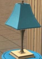Blue lamp with wood Preview