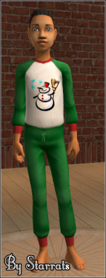 Green snowman PJ for children Preview